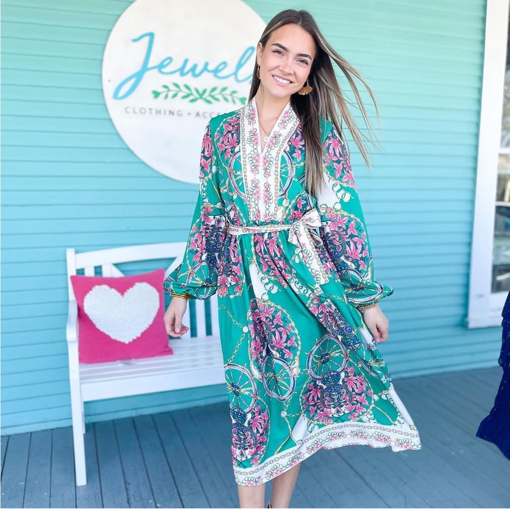 Nautical and floral dress